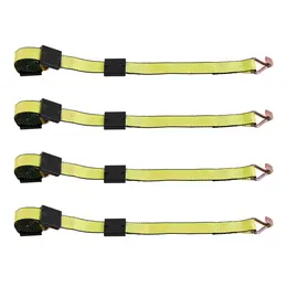 Wheel Chock Tie-Down Kit, Deck-Style Trailer Tie Down Strap, Car Tie Down Kit With J-Hook, Break Strength 10009 Lbs & Working Load 3333 Lbs Motorcycle Tie-Down System For SUVs, Trailers, Trucks