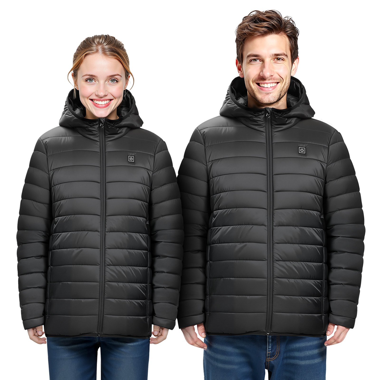 Heated Jacket For Women With 7.4V Battery, Soft Shell Electric Heating Coat, Windproof Lightweight Outerwear With 4 Heating Zones & 3 Heat Settings, For Hiking, Outdoor Work, Black, M Size