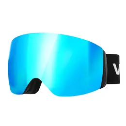Frameless Ski Goggles, Spherical Lens With Blue Revo Coating, OTG Anti Fog Snow Goggles For Men Women Youth, TPU Frame & Ventilation Structure, Suitable For Skiing, Skating, Snowboarding