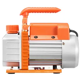 Vacuum Pump, 3.5 CFM 1/4 HP, HVAC Single Stage Rotary Vane AC Vacuum Pump, For R134a R22 R410a Systems, 4 Pole Motor, For Automotive Air Conditioner Maintenance Resin Degassing, Oil Included