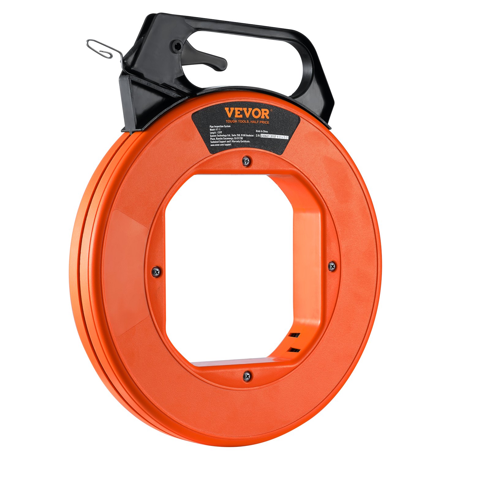 Steel Wire Puller, 240ft, 1/8in, With Enhanced Housing & Handle, Simplified Cable Pulling Device, Adaptable For Wall & Electrical Conduit Wiring, Insulated