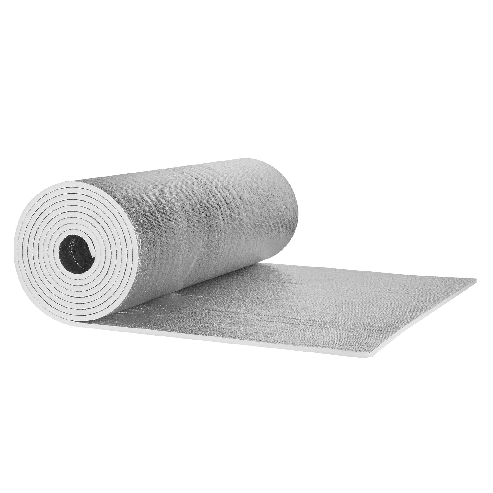 Double Reflective Insulation Roll, Foam Core Radiant Barrier, 15.1mm 48 In X 25 Ft, Double-Sided Aluminum Foil EPE Foam Heat Reflective Shield, Thermal Insulation Roll For Window RV Roof