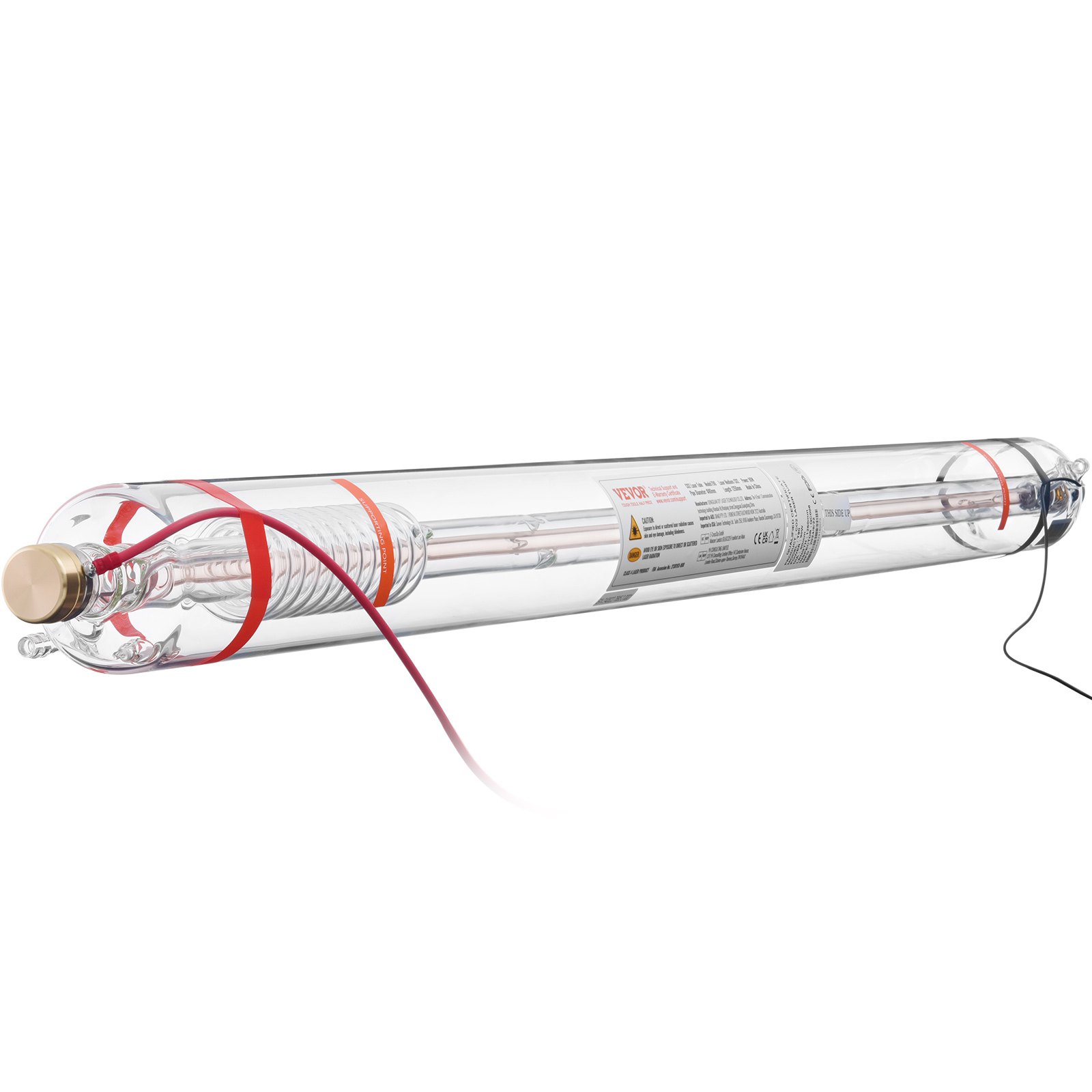 90W CO2 Laser Tube, 49.2 In (1250 Mm) Length, 3.1 In (80 Mm) Dia Borosilicate Glass Laser Cutter Tube With Metal Head, 10,000hr Wires Preconnected For Laser Engraver Engraving Cutting Machine