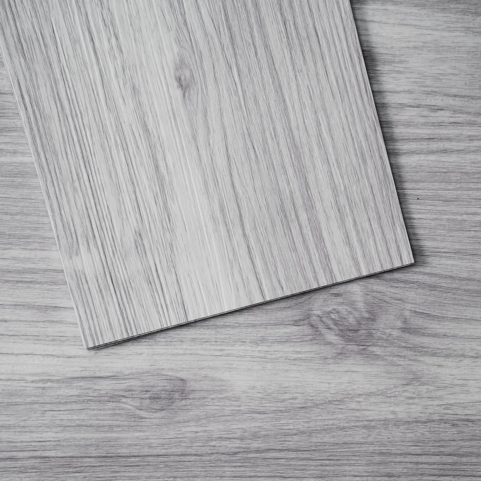 Self Adhesive Vinyl Floor Tiles 36 X 6 Inch, 20 Tiles 0.62mm Thick Peel & Stick, Light Gray Wood Grain DIY Flooring For Kitchen, Dining Room, Bedrooms & Bathrooms, Easy For Home Decor