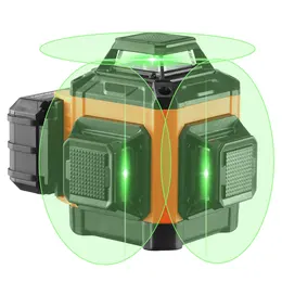 100ft Self Leveling Laser Level, Manual Green 3 X 360° Cross Line Laser, Manual Self-leveling Mode & IP54 Waterproof 8h Continuous Working Time Line Laser, Battery/Stand Included
