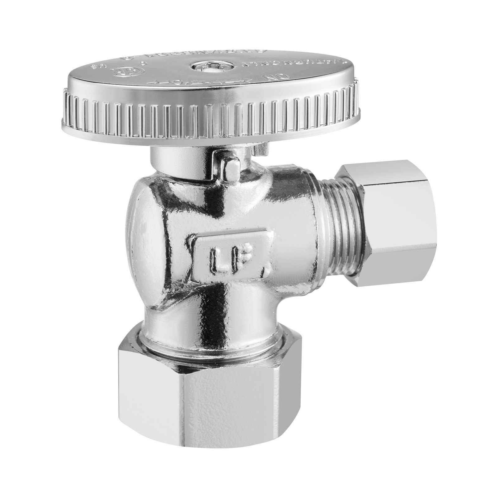 10-Pack Angle Stop Valve, 1-4 Turn Water Shut Off Valves, 1-2' Nominal 5-8' OD Compression Inlet 3-8' OD Compression Outlet Shutoff Valve For Bathroom Kitchen Toilet Shower Plumbing
