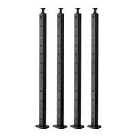4-Pack Cable Railing Post, 42x2x2 In, SS, Black, 4JZLGZXHS106URZU0001V0