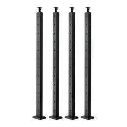 4-Pack Cable Railing Post, 42x2x2 In, SS, Black, 4JZLGZXHS106URZU0001V0