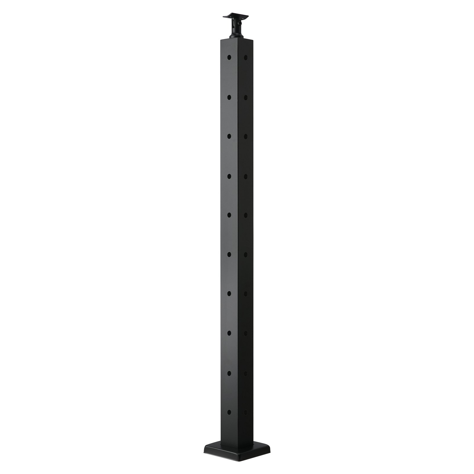 Cable Railing Post, 36x2x2 Inch Corner Railing Post, With L-Shaped Pre-Drilled Holes, Stainless Steel Cable Rail Post With Horizontal And Curved Bracket, 1-Pack, Black, 1JZLGZXHS914ZPBNY001V0