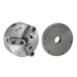 6 Inch (160mm) 3-Jaw Lathe Chuck, Self-Centering, 1 1/2-8 Threaded Backing Plate