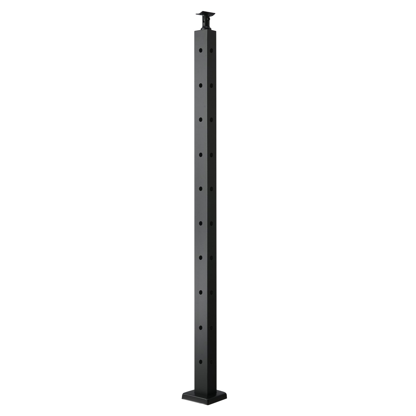 Cable Railing Post, 36x1x2 Inch Corner Railing Post, With L-Shaped Pre-Drilled Holes, Stainless Steel Cable Rail Post With Horizontal And Curved Bracket, 1-Pack, Black, 1JZLGZXHS914IVCFL001V0