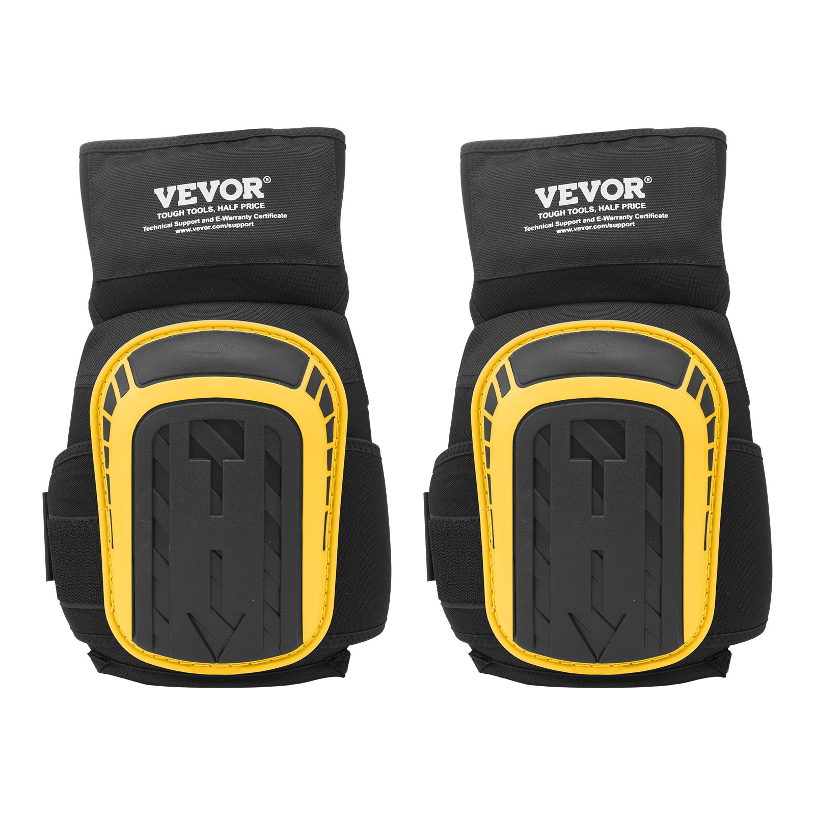 Main product image of Heavy Duty Foam Gel Knee Pads, Anti-slip, with 2 Extension Straps, Yellow/Black