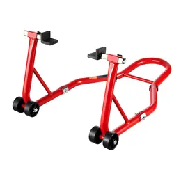 Motorcycle Rear Wheel Stand, 850 LBS Load Capacity Heavy Duty Rear Wheel Stand With U + L Fork Swingarm Spool, Adjustabe Motorcycle Lift Jack Stand, For Suzuki Yamaha Honda Kawasaki, Red