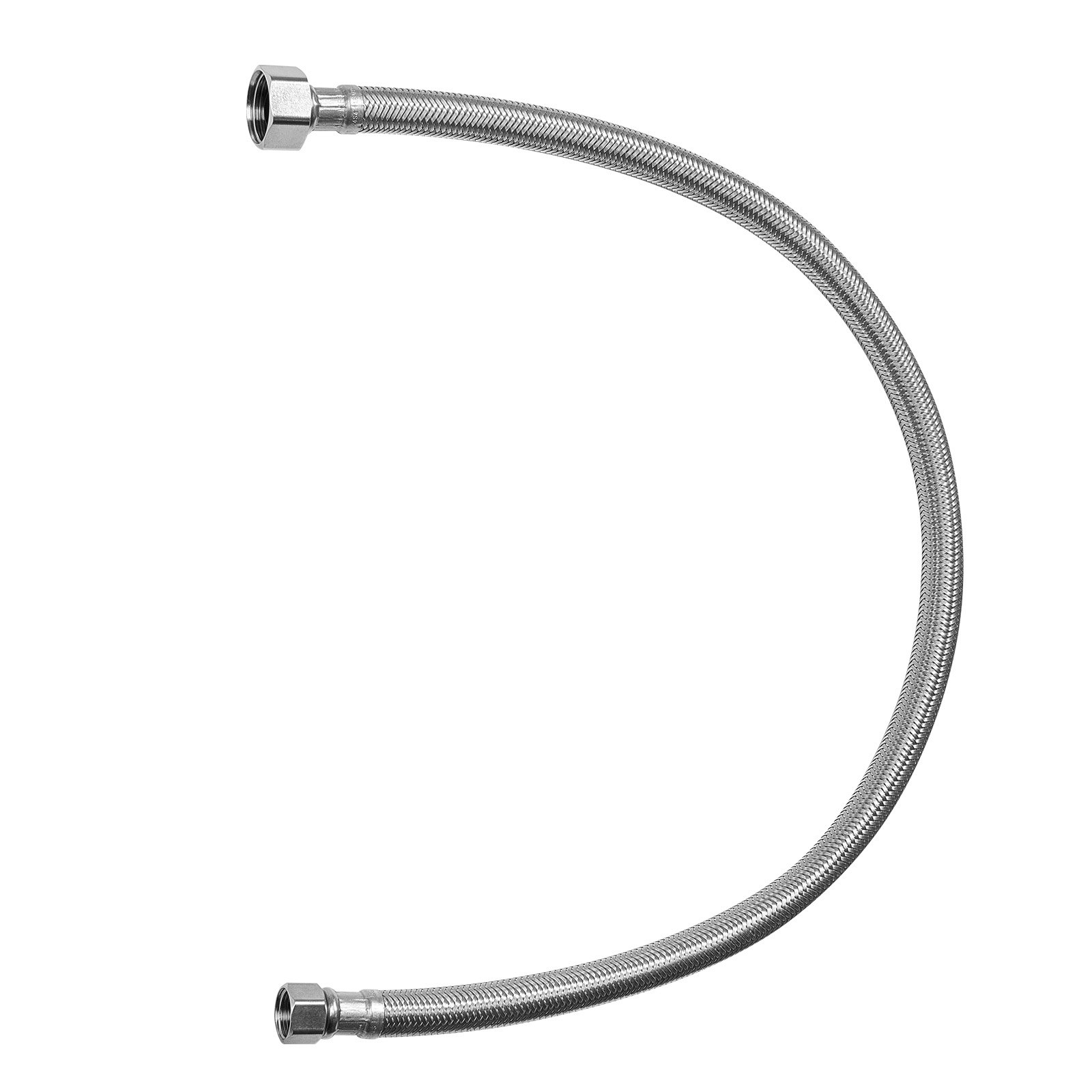 Faucet Hose Connector, 24-Inch Length, 3/8 Inch Comp X 1/2 Inch FIP 2-Pack Braided Stainless Steel Faucet Supply Line, Faucet Hose Connects Kitchen Bathroom Sink To Water Supply, Certified Safe