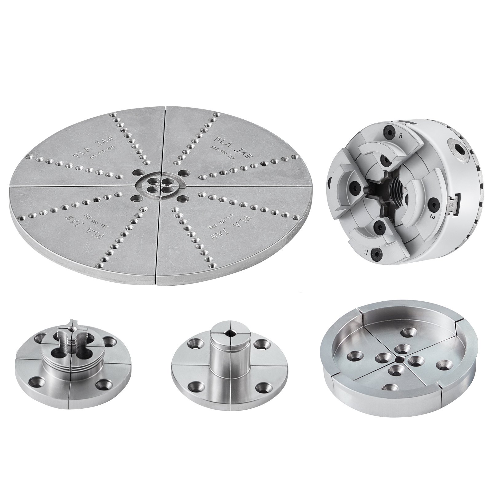 Main product image of KP965 Lathe Chuck, 4-Jaw 3.75" Diameter, Metal Lathe Chuck Turning Machine Accessories With 5 Sets Of Jaws, Self-centering Tool, For Precision Machining, Grinding Machines, Milling Machines