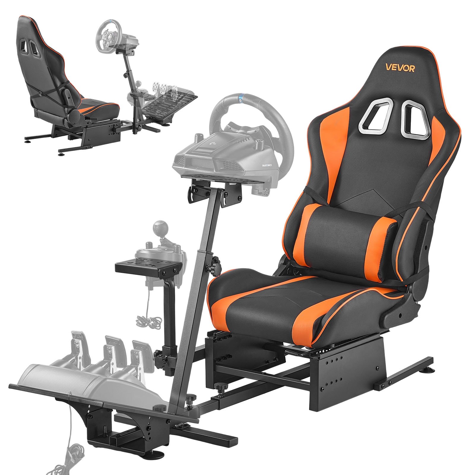 Racing Wheel Stand, Heavy-Duty Simulator Cockpit Steering Wheel Stand, Fit Logitech G25, G27, G29, G920, G923, Thrustmaster T300RS, TX F458, T500RS, T3PA-PRO (F1/GT) And CSR Pedals