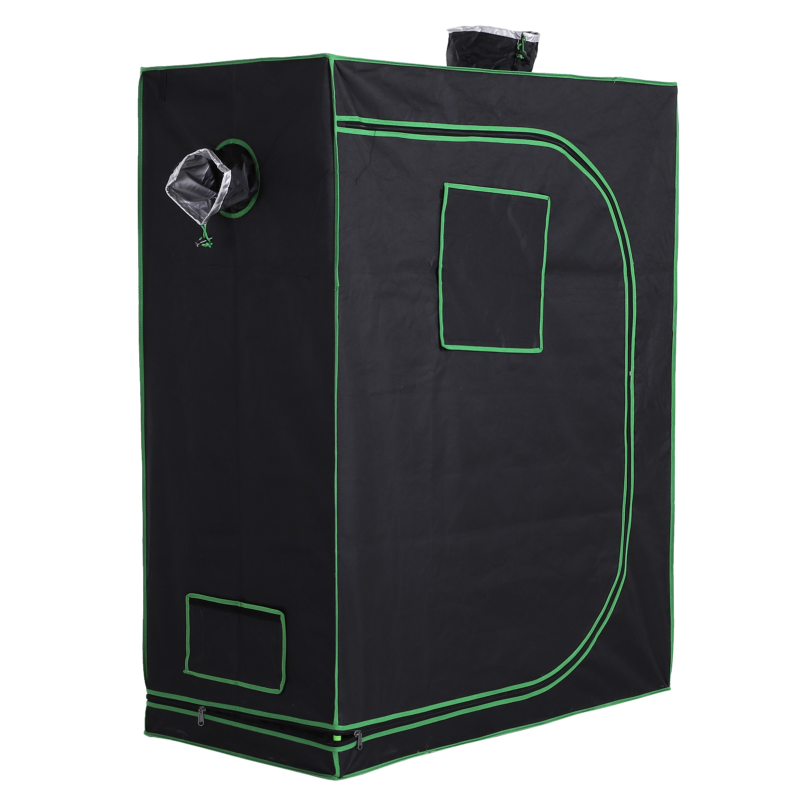 Grow Tent Reflective Mylar Hydroponic With Adjustable Vents And Floor Tray For Indoor Plant Growing, 120 X 60 X 150 Cm (47" X 23.5" W X 59")