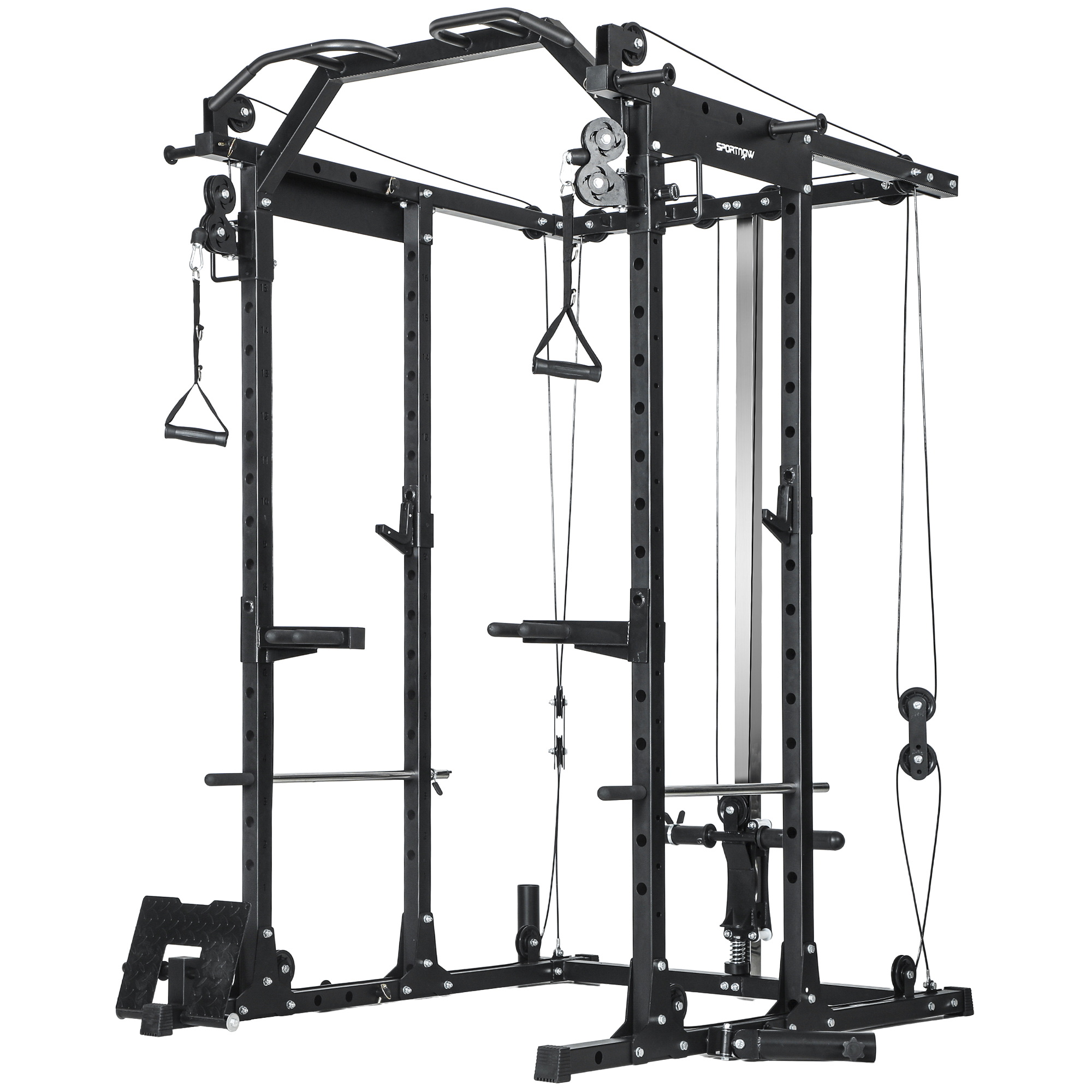 SPORTNOW Cable Crossover Machine, With Lat-Pull Down System