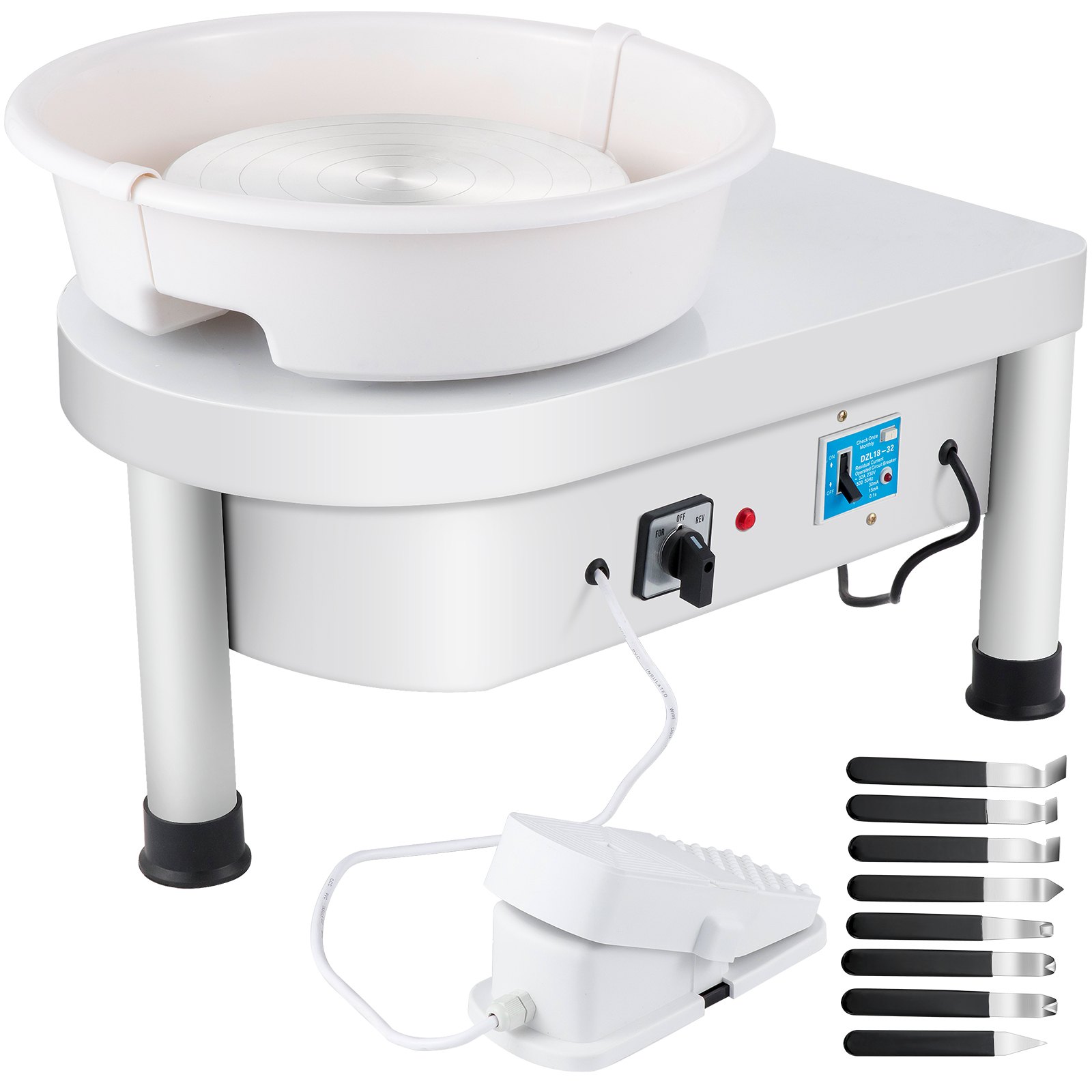 Ceramic Wheel Machine 280W Electric Pottery 25cm Keramik Radmaschine 220V Radmaschine DIY Verstellbare Füße Mit Sculpting Set Elektrische Töpferscheibe Maschine Mit Fußpedale Und Waschbecken