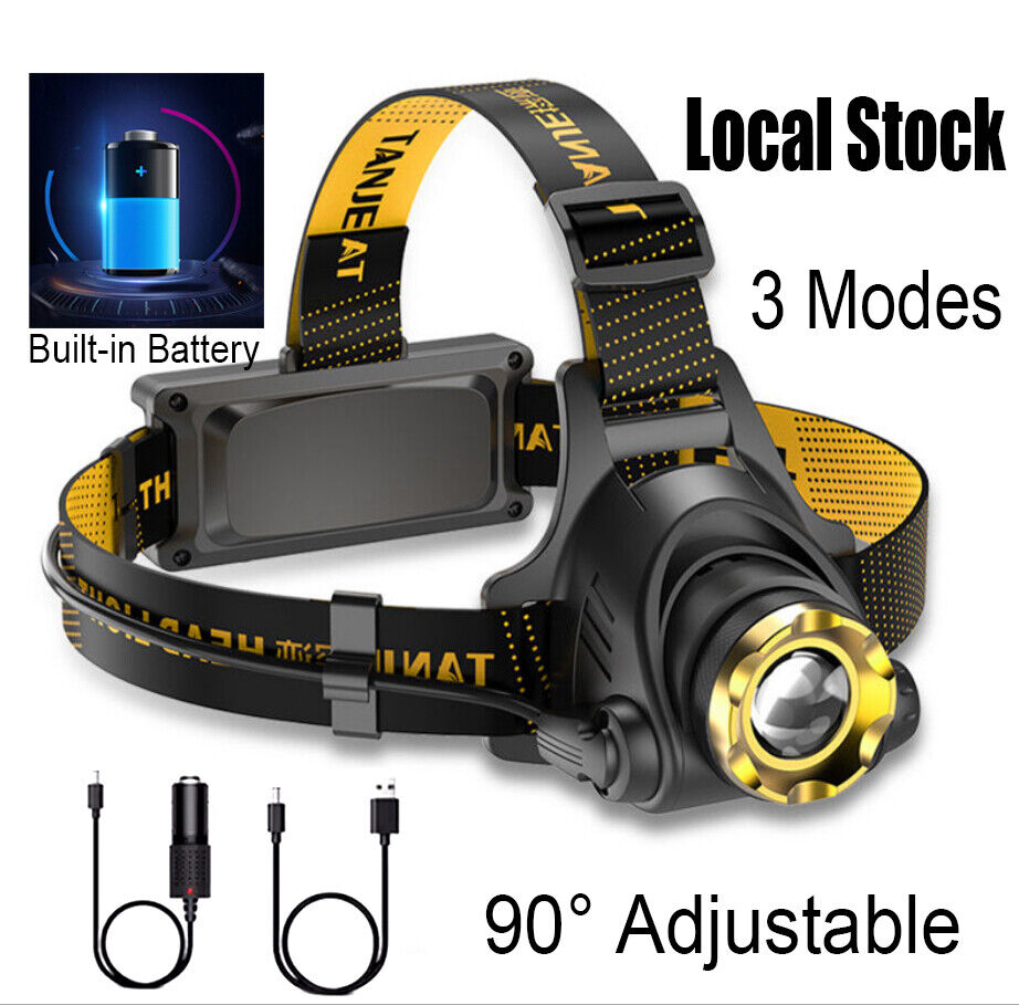 3Modes LED Headlamp Camping Headlight Head Torch USB Rechargeable Headlight Lamp