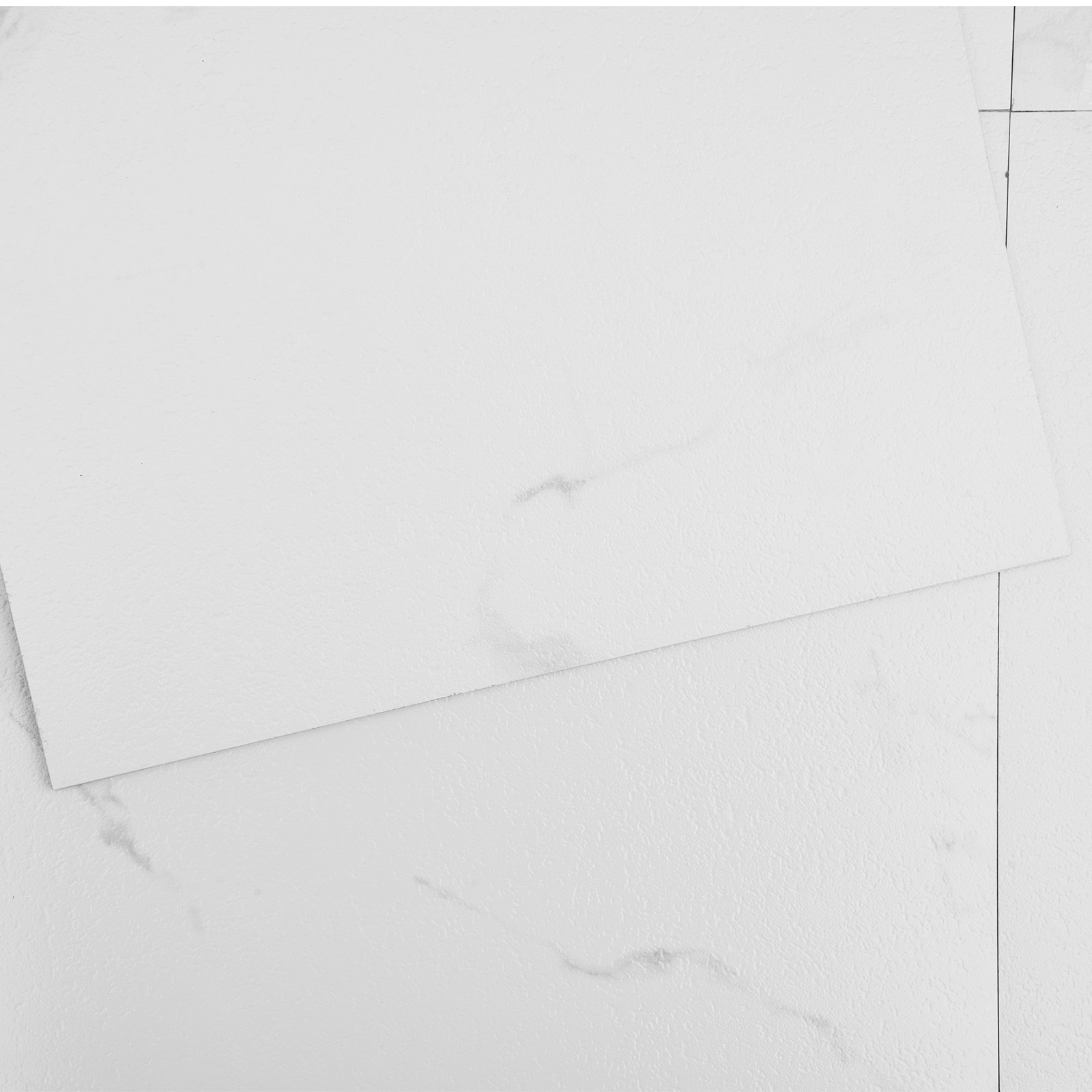 Self Adhesive Vinyl Floor Tiles 12 X 12 Inch, 50 Tiles 1.5mm Thick Peel & Stick, White Marble Texture DIY Flooring For Kitchen, Dining Room, Bedrooms & Bathrooms, Easy For Home Decor
