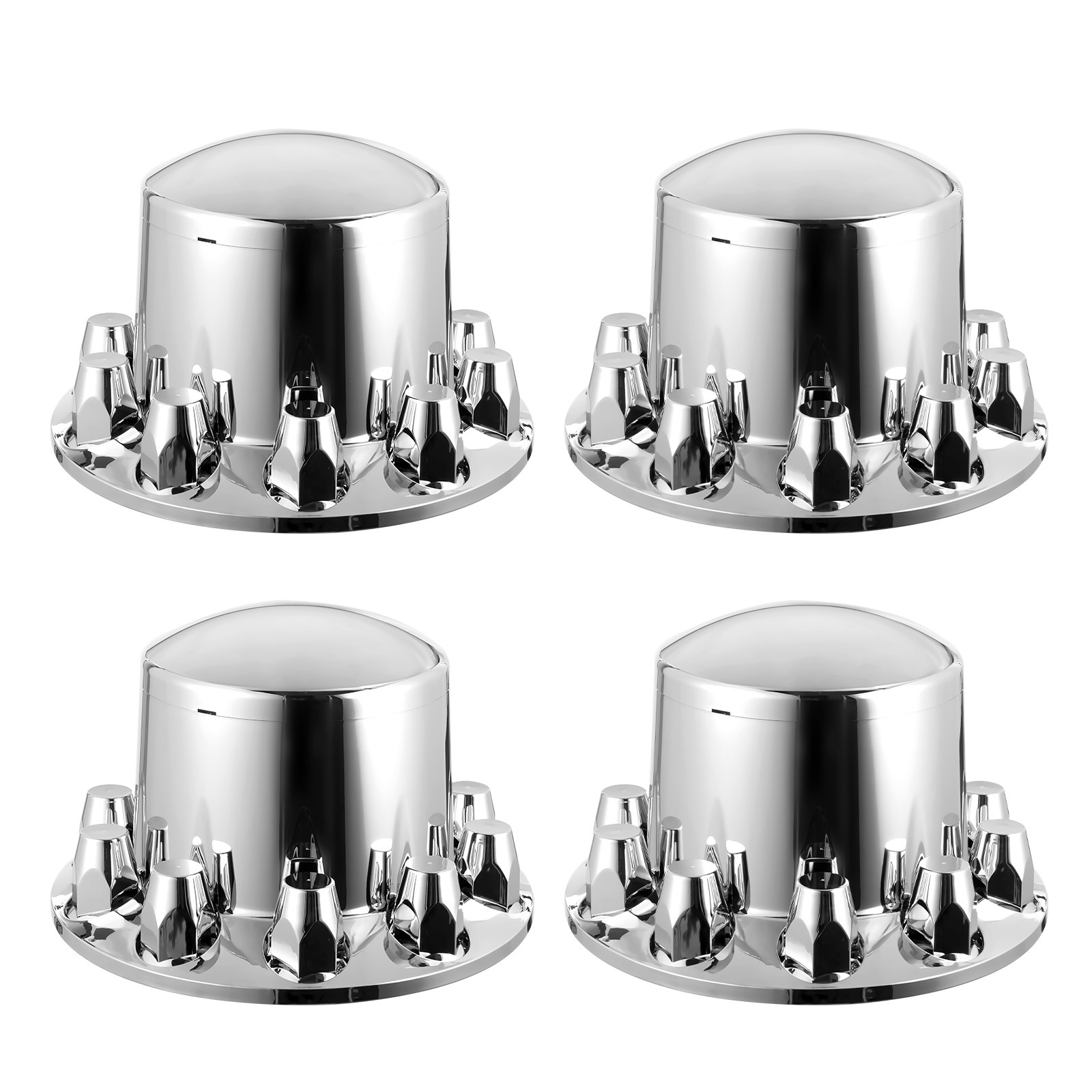 Main product image of Semi Truck Rear Axle Dome Wheel Covers, ABS Electroplate, Universal Fit