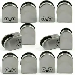 12x Glass Clamp Stainless Steel 304 Clip Flat Back Bracket For Balustrade 6-8MM
