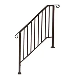 Product image of Outdoor 3-Step Iron Handrail, Copper Finish