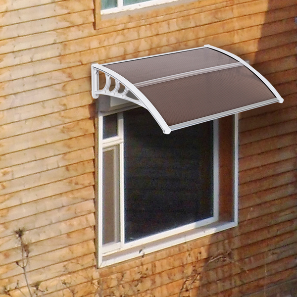 HT-1 0 0 X 80 Household Application Door & Window Rain Cover Eaves Brown Board & White Holder