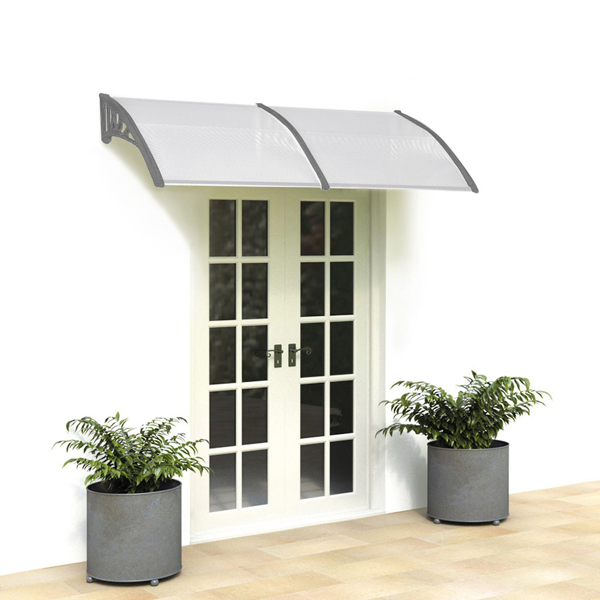 HT-200 X 1 0 0 Household Application Door & Window Rain Cover Eaves Canopy Silver & Gray Bracket