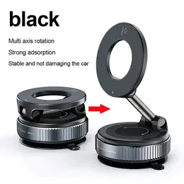 360 Foldable Vacuum Phone Holder Strong Magnetic Suction Cup Car Stand Car Mount