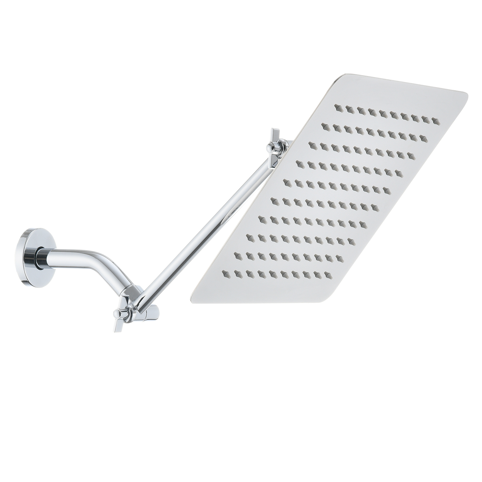 Chrome 10  Square Rainfall & High Pressure Stainless Steel Bath Shower Head