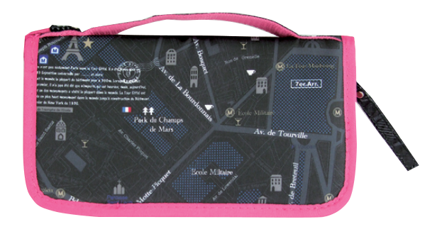 Passport Holder Bag Travel Document Wallet Family Case Cards Banknotes Organizer AF8214-black Map-700184
