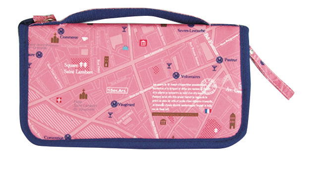 Passport Holder Bag Travel Document Wallet Family Case Cards Banknotes Organizer AF8214-pink Map-700186