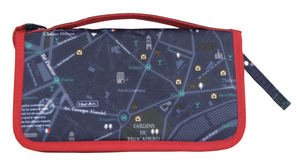 Passport Holder Bag Travel Document Wallet Family Case Cards Banknotes Organizer AF8214-navy Map-700185