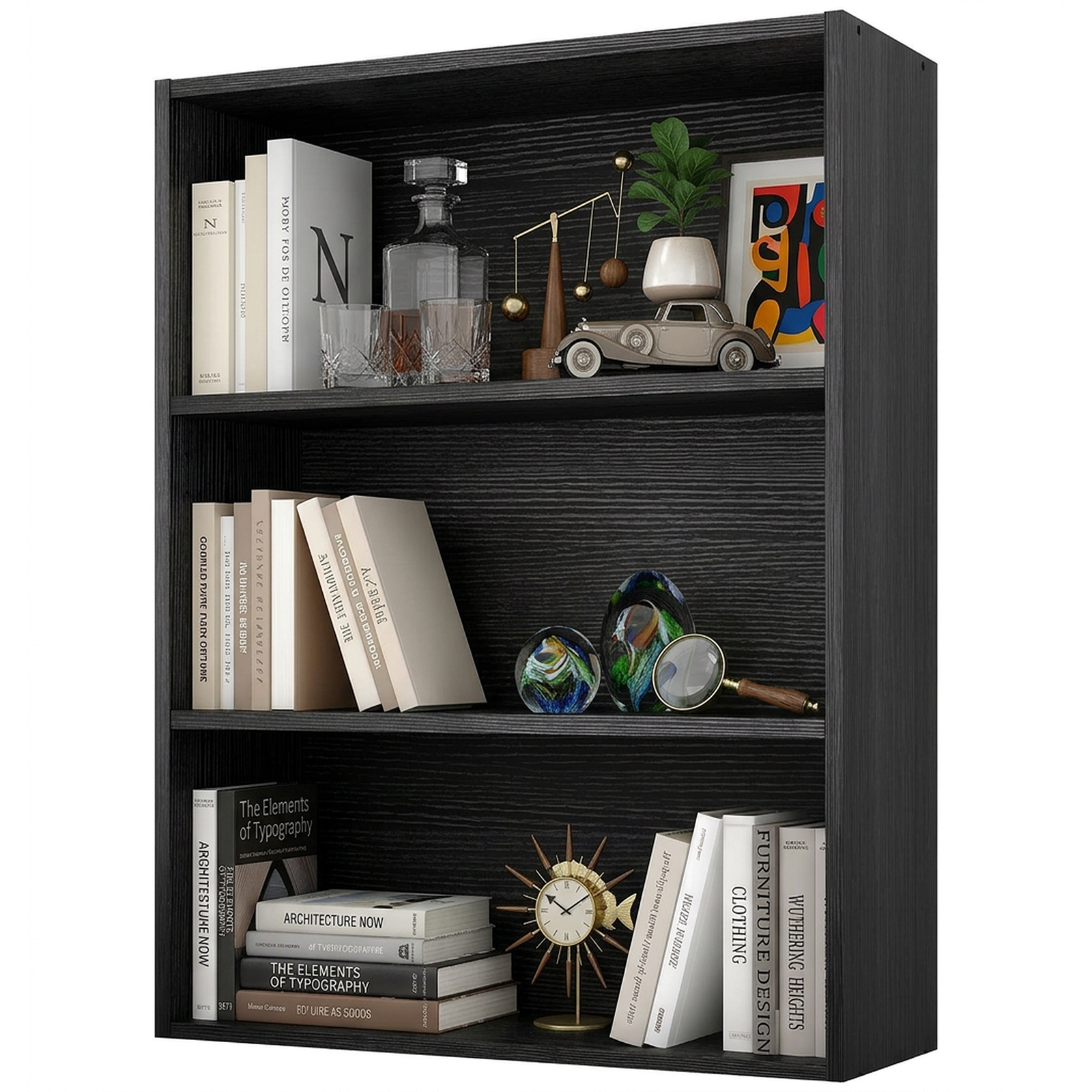 Four-tier And Three-tier Bookcases, Floor-standing Open Shelving, Suitable For Storage In Home Offices, Living Rooms And Bedrooms