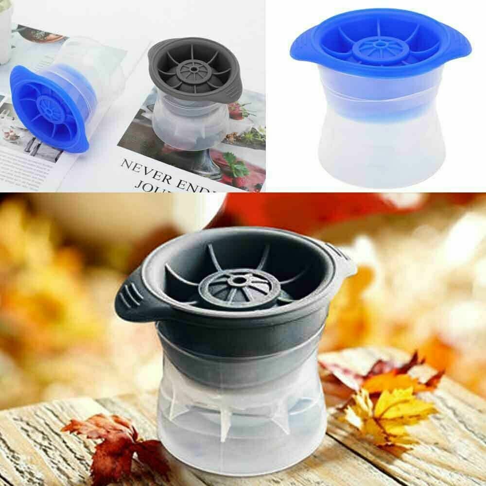 2pcs Silicone Ice Ball Mold Sphere Cube Maker Mould Jelly Whiskey Cocktail  1AU Gray Blue