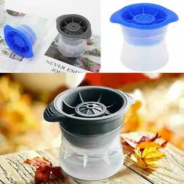 2pcs Silicone Ice Ball Mold Sphere Cube Maker Mould Jelly Whiskey Cocktail  1AU Gray Blue