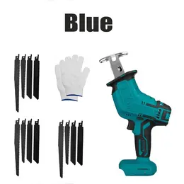 Cordless Reciprocating Saw Cutter  4 12 Blades  Battery For M Akita 18v Battery  Blue No Battery
