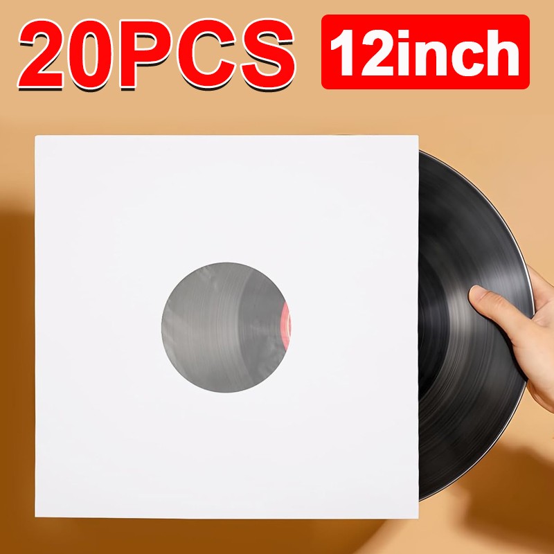 20PCS Square Vinyl Records Sleeve Kraft Paper Record Storage Bags