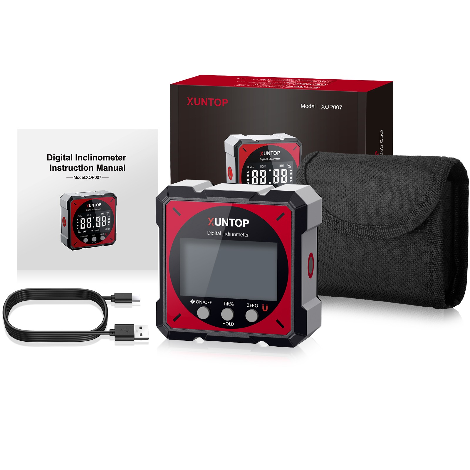 LCD Digital Angle Finder Magnetic Laser Level Level Box Protractor Inclinometer