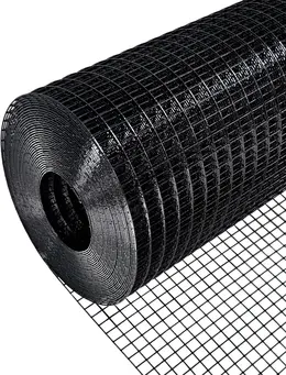 Black PVC Coated Hardware Cloth, 5 ft x 50 ft, 19 Gauge, 1/2 Inch Mesh