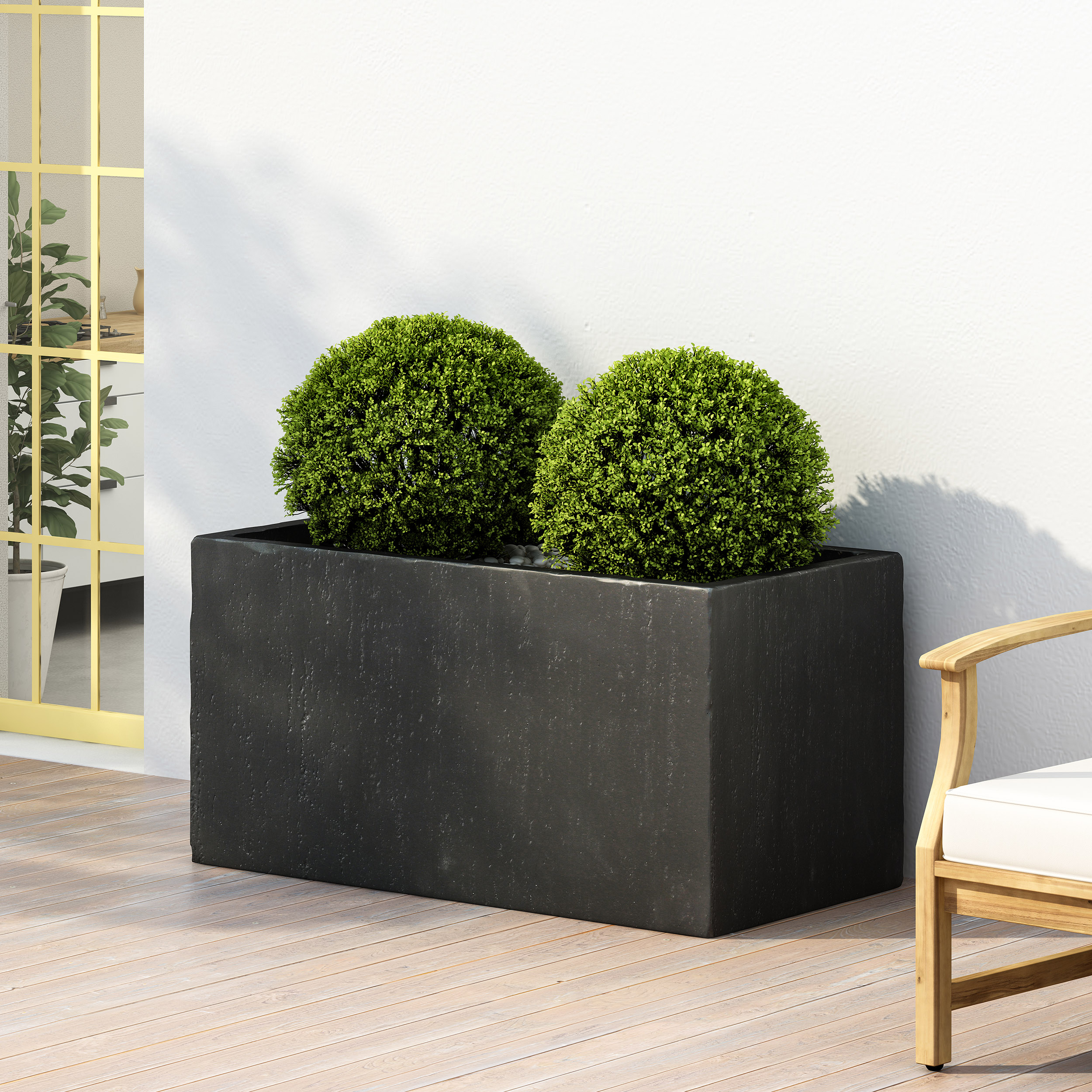 OUTDOOR LARGE SQUARE MGO PLANTER  35L