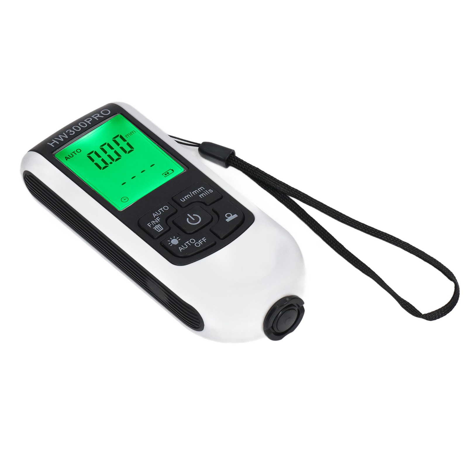 Digital Coating Thickness Gauge ABS With Portable Rope Automatic Shutdown Function Paint Coating Meter For Outdoor White