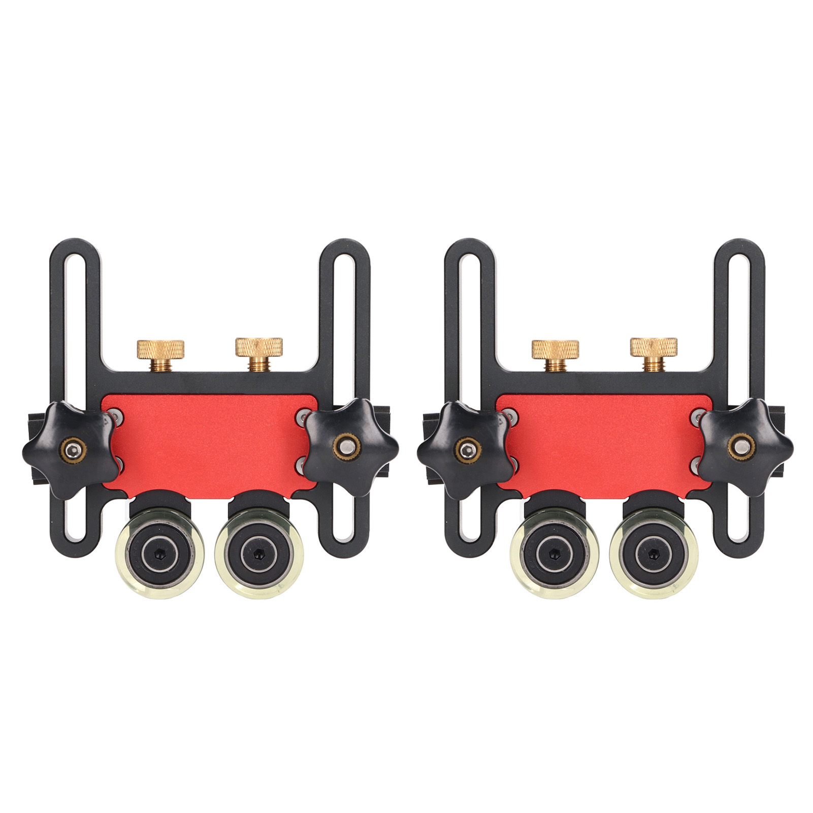 2Pcs Table Saw Feeder Aluminum Alloy 5mm Stroke Double Wheel Bearing Roller Featherboard For Woodworking Projects