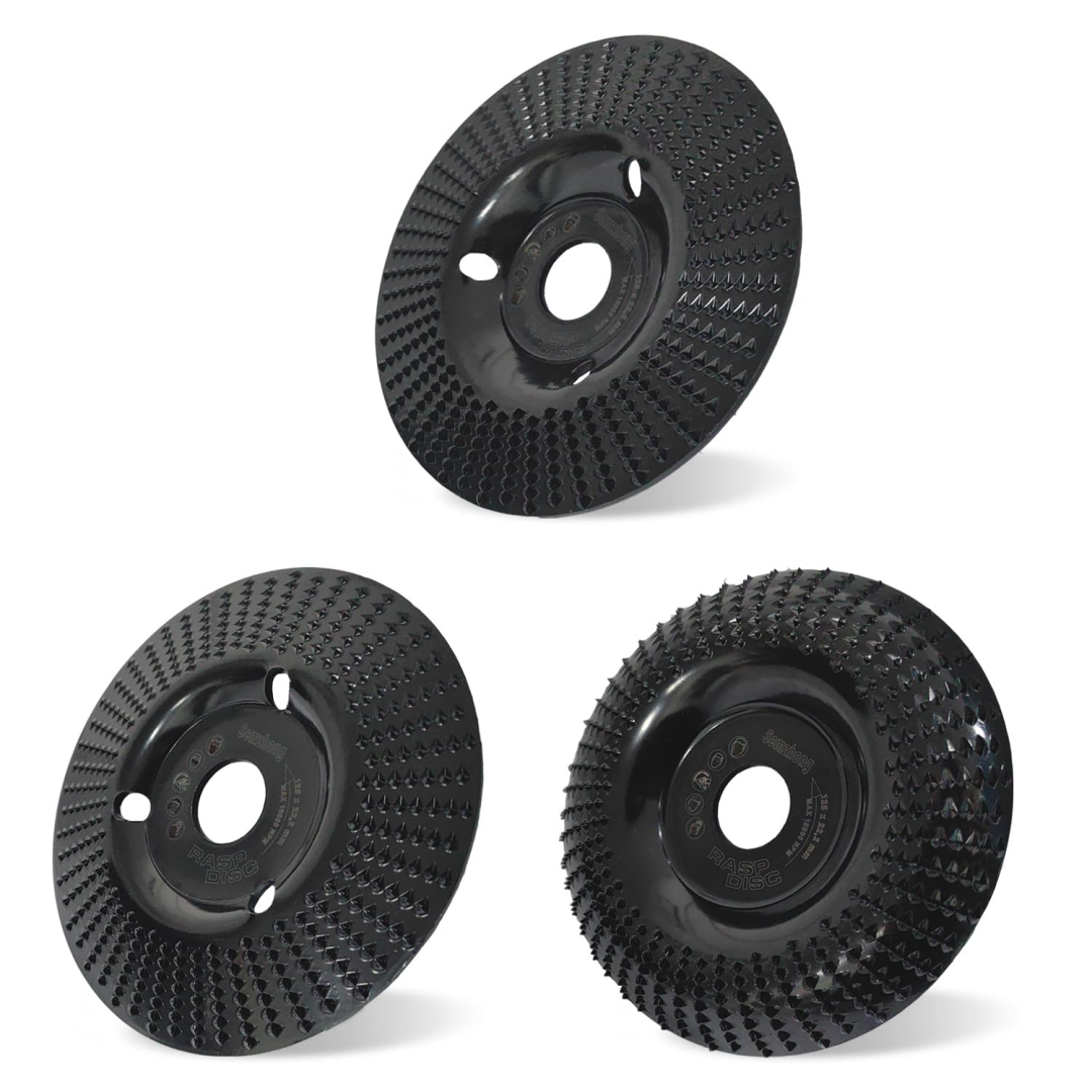 Wood Disc Grinder 125mm Wood Carving Disc, 3 Pieces Grinding Discs For Shaping, Grinding And Cutting. Wheels For Angle Grinder
