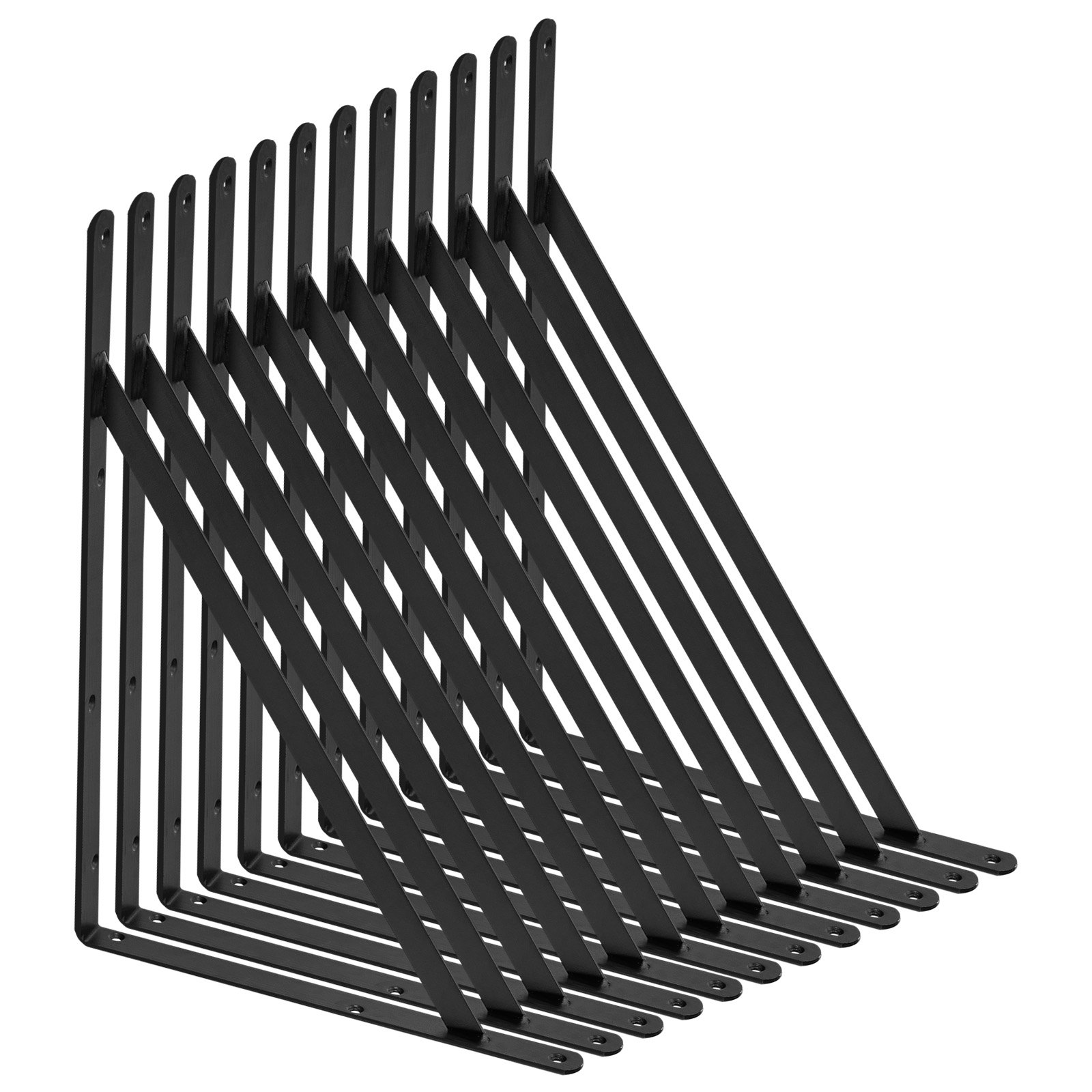 Shelf Bracket, 18 X 12 In 12 Pcs, Heavy Duty Floating Shelf Brackets, Brackets For Shelves, 3mm Thick Matte Black Triangle Shelf Bracket,Steel Shelving Brackets With 160 Lbs Load Capacity