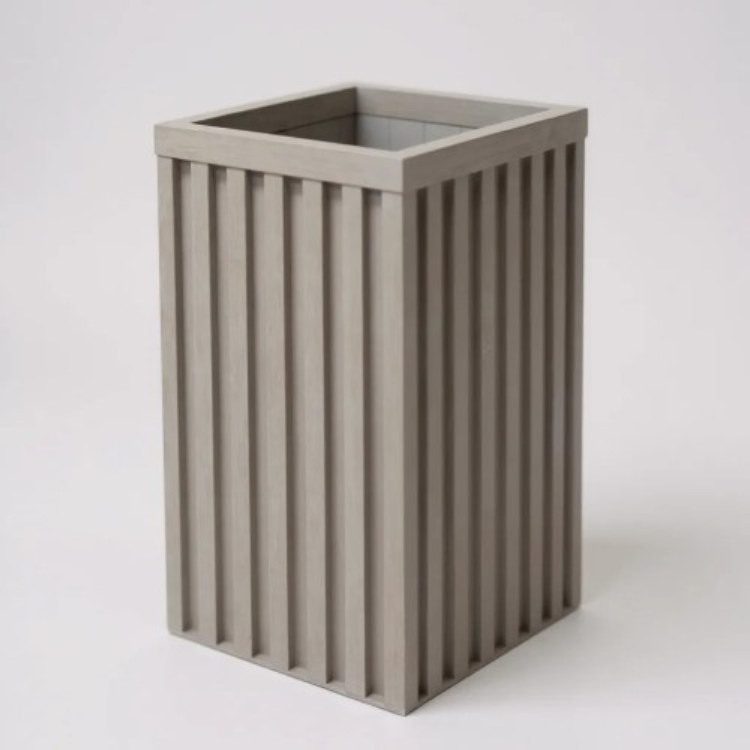 Square Grove Column Planter - Grey Brown