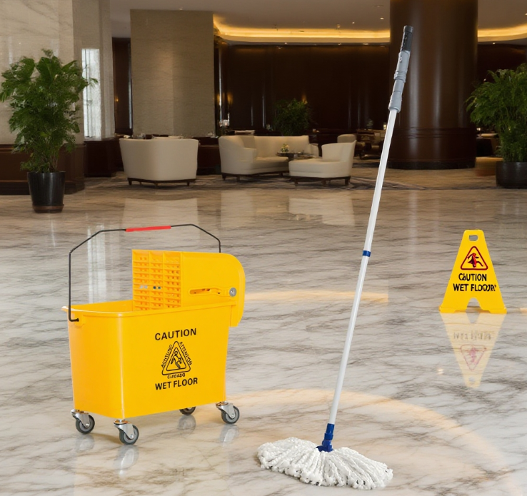 Main product image of Compact Mop Bucket with Integrated Wringer for Commercial Use