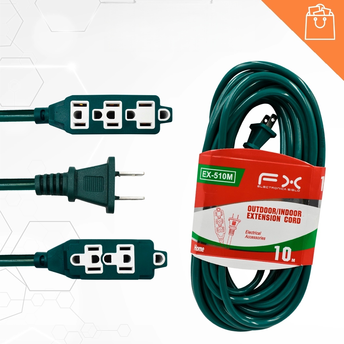 Main product image of 10.5m Extension Cord, Single Socket, Indoor/Outdoor Rated